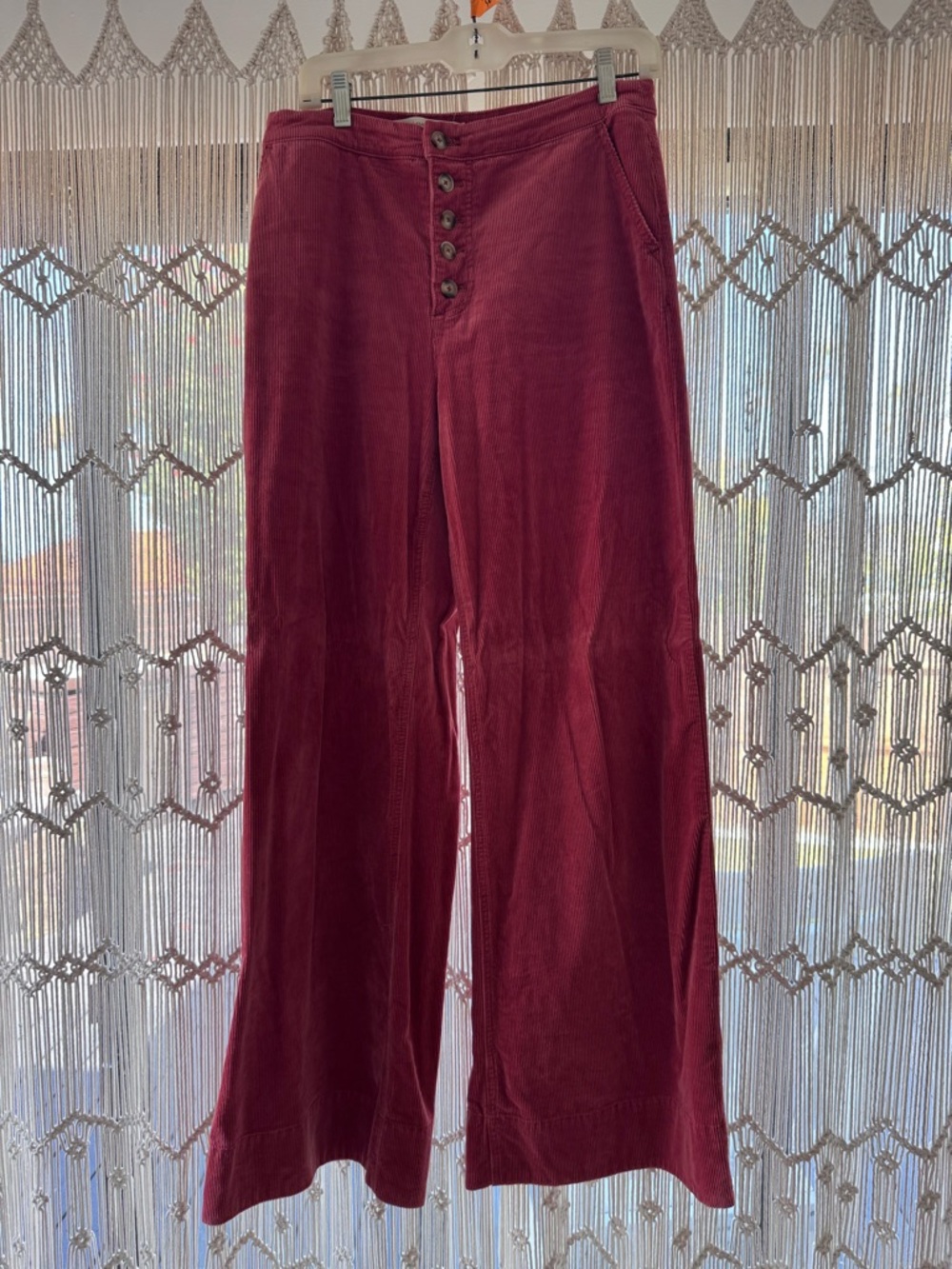 Pilcro and the Letterpress High-Rise Wide-Leg Corduroy Pants